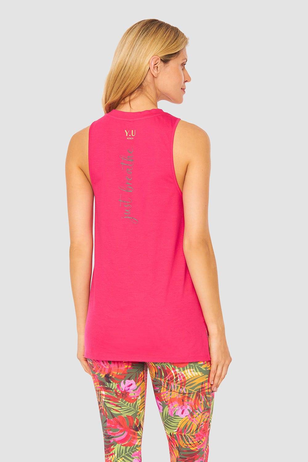 Rösch Y.U Yoga Top mit Schriftzug „just breathe“ Loungewear Sport Mix &amp; Match Baumwolle/ Elasthan Auslauf