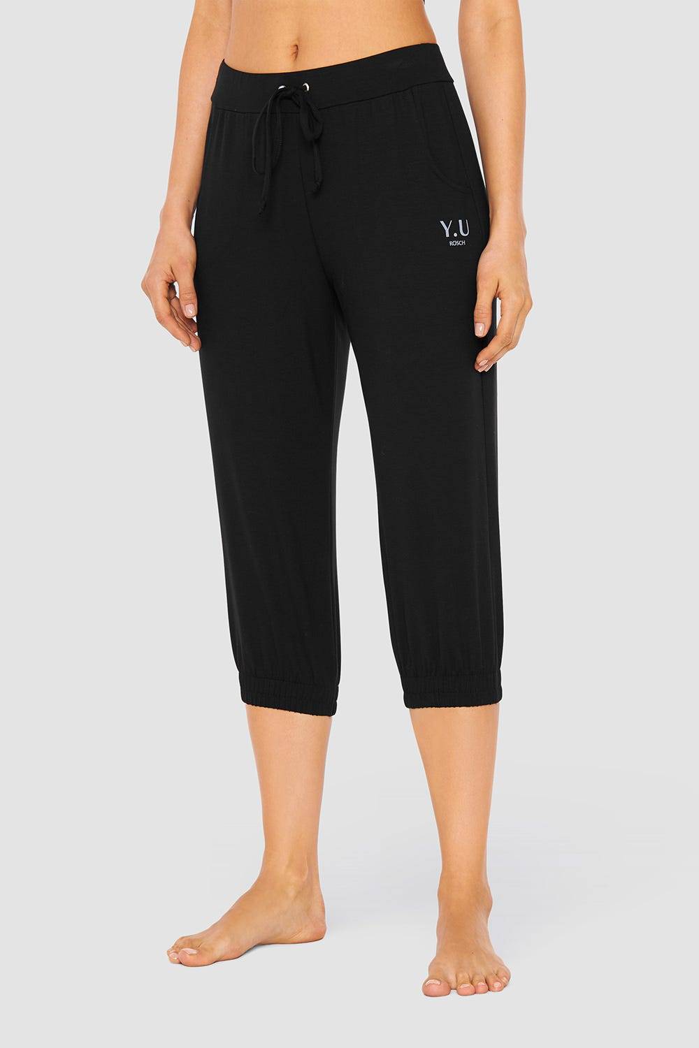 Rösch Y.U Yoga 3/4-Hose mit Taschen Loungewear Sport Mix &amp; Match Materialmix