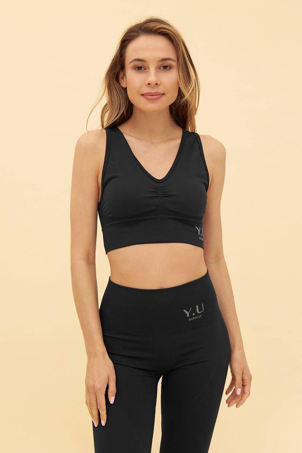 Rösch Y.U Yoga Bustier mit Raffung Seamless Sport Mix &amp; Match recycled Polyamid/Elasthan