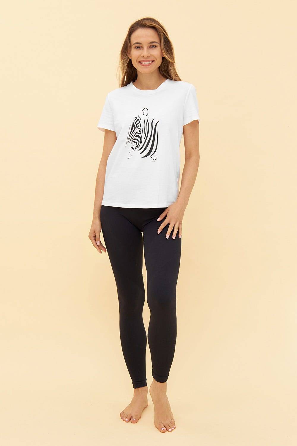 Rösch Y.U Yoga T-Shirt mit Motivdruck Zebra Sport Mix &amp; Match Baumwolle/Elasthan Fabrikverkauf