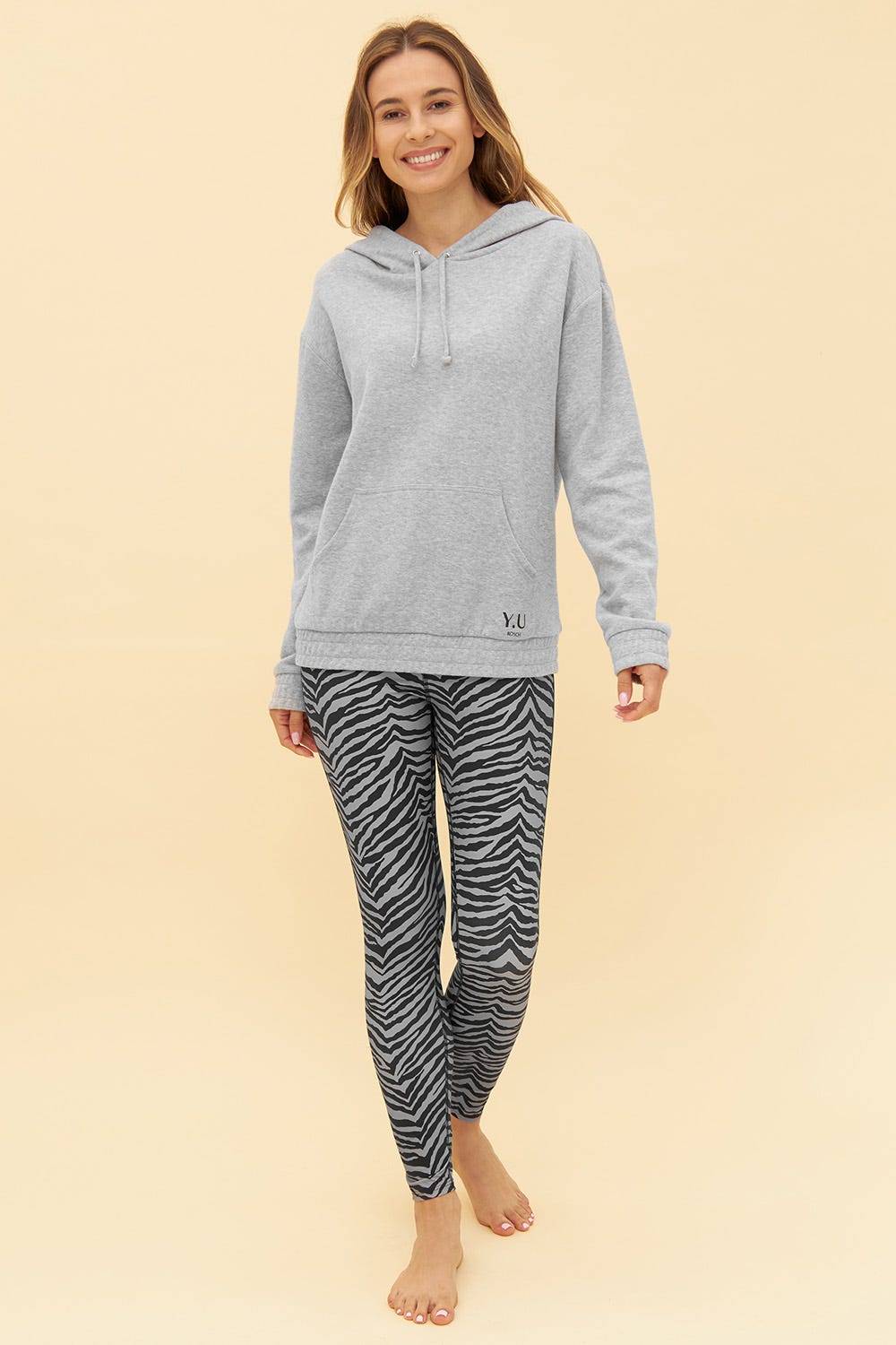 Rösch Y.U Yoga Sweatshirt in Grau Hoodie Loungewear Mix &amp; Match Baumwolle/recycled Polyamid Meist gekauft