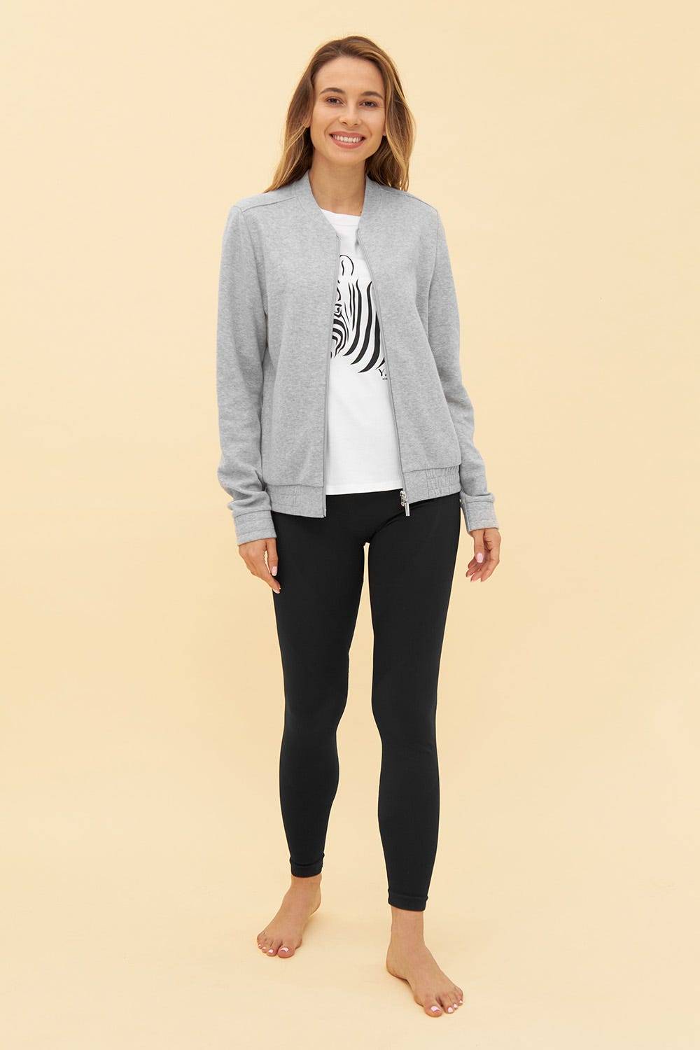 Rösch Y.U Yoga Sweatjacke in Grau Loungewear Mix &amp; Match Baumwolle/recycled Polyamid Blitzverkäufe