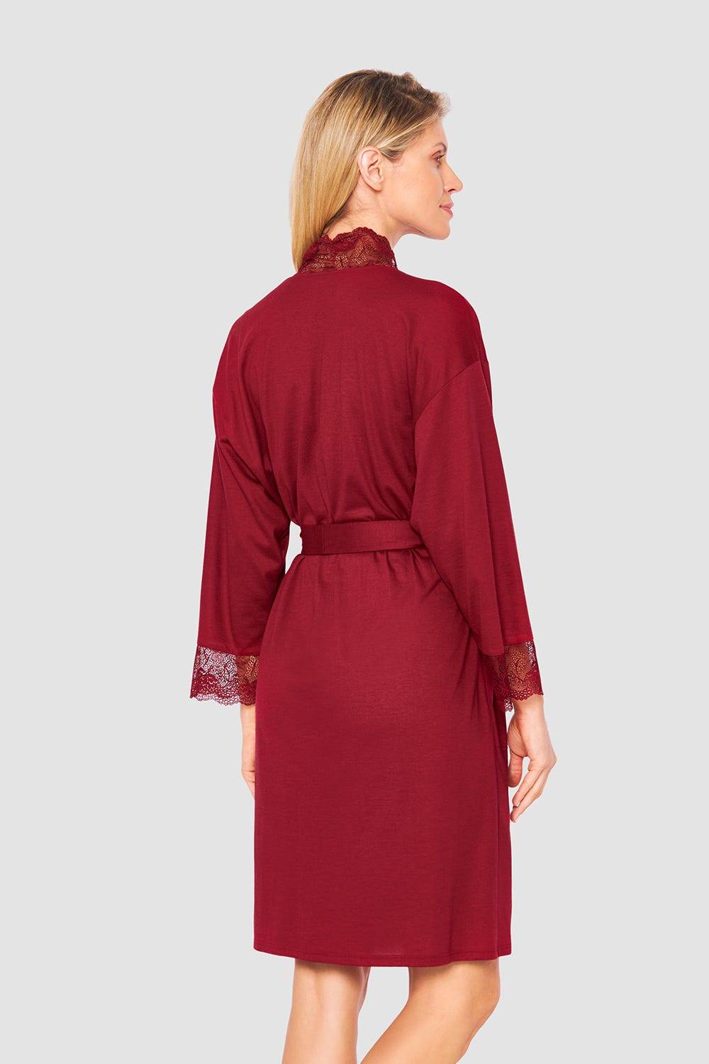 Rösch Wickelmantel mit Spitze Rot Baumwolle/Modal Hotsell