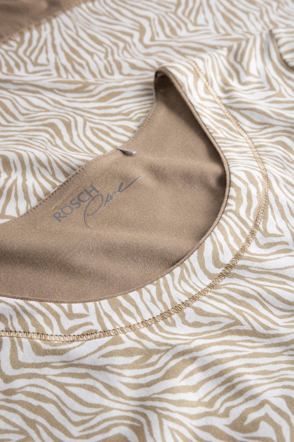 Rösch Shirt im Zebra-Druck Beige Ziernähte A-Linie Mix &amp; Match Baumwolle/Modal Schlussverkauf
