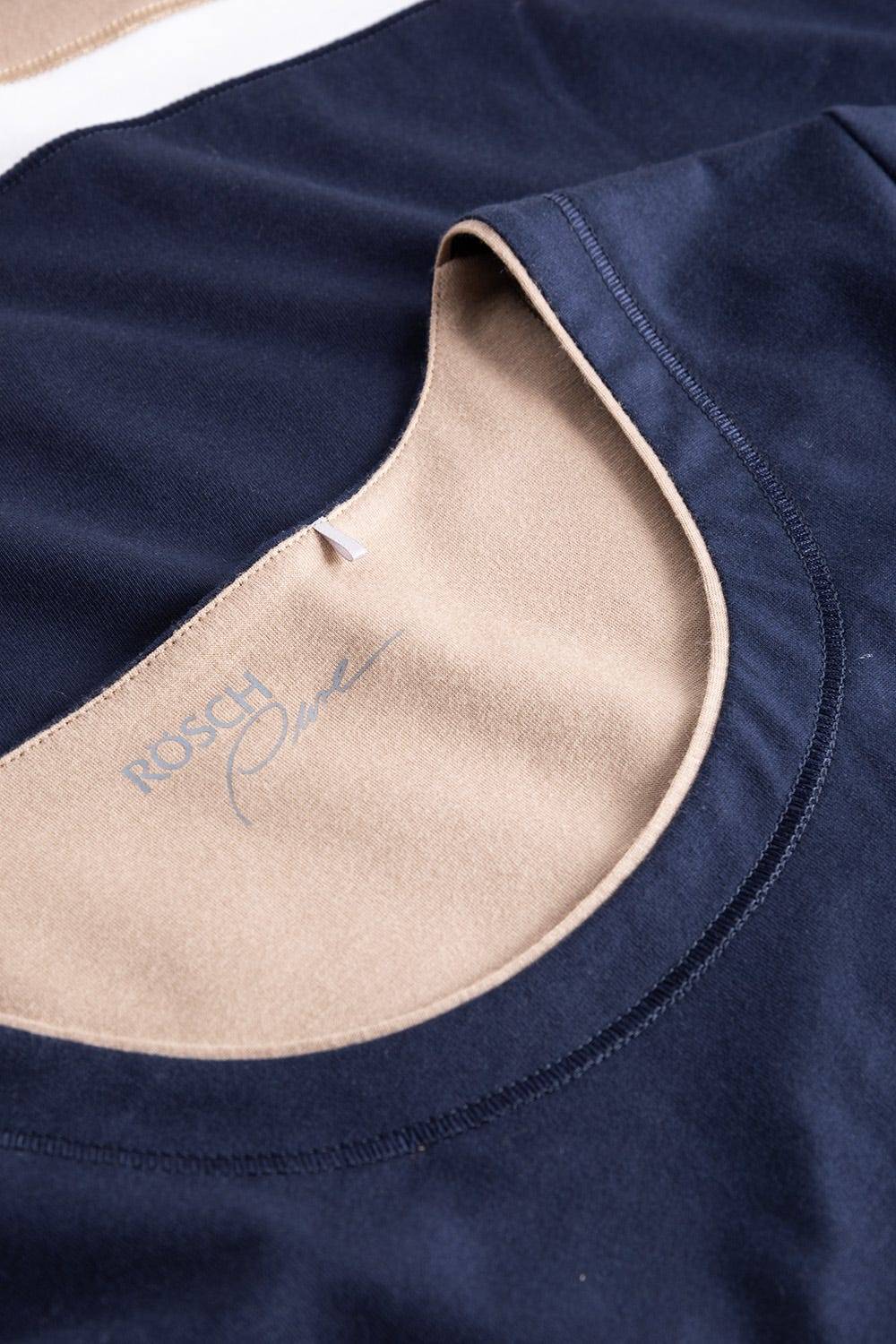 Rösch Shirt in Colorblocking-Optik Dunkelblau Beige Mix &amp; Match Baumwolle/Modal Günstiger Verkauf