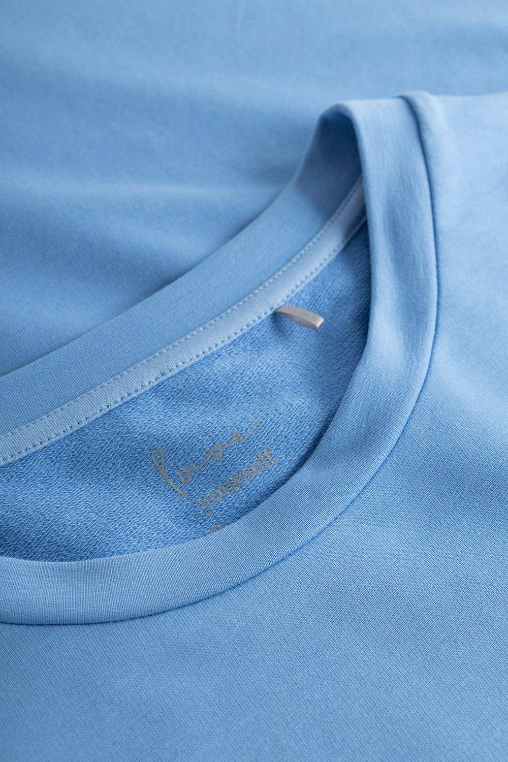 Rösch Sweatkleid mit Känguru-Tasche Hellblau Rundhals Baumwolle/Elasthan Verkauf