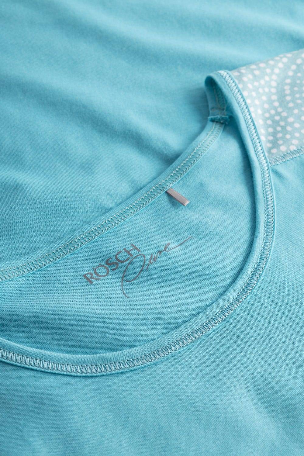 Rösch T-Shirt mit Einsätzen im Punkte-Druck Rundhals Baumwolle/Modal im Angebot