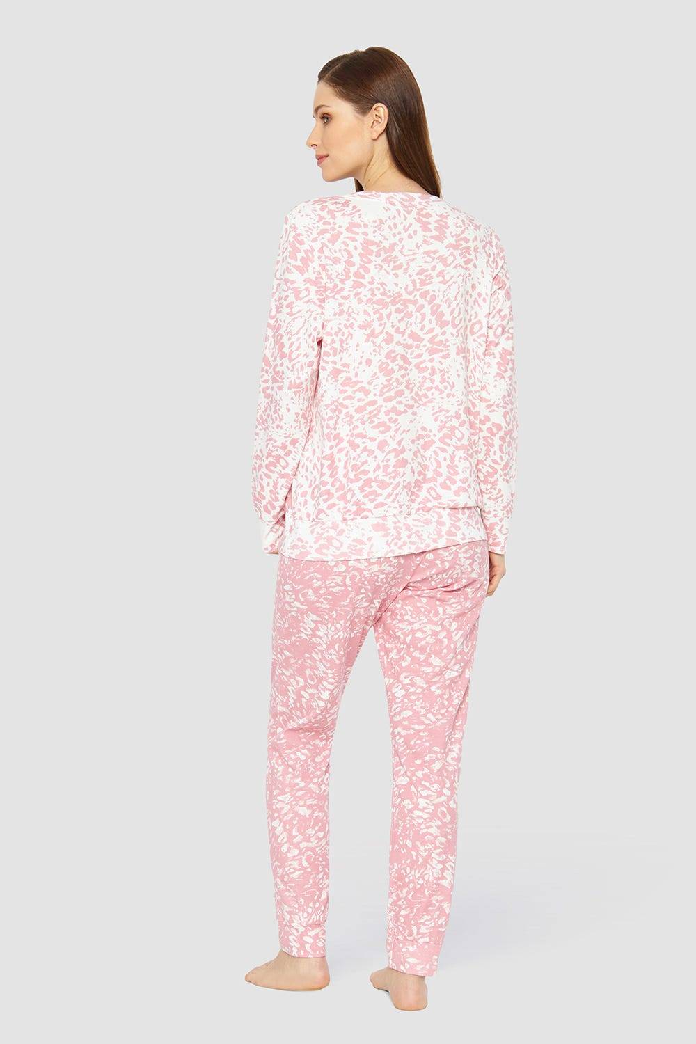 Rösch Pyjama im rosa Druck-Mix angerauht kuschelig 100% Baumwolle Meist gekauft