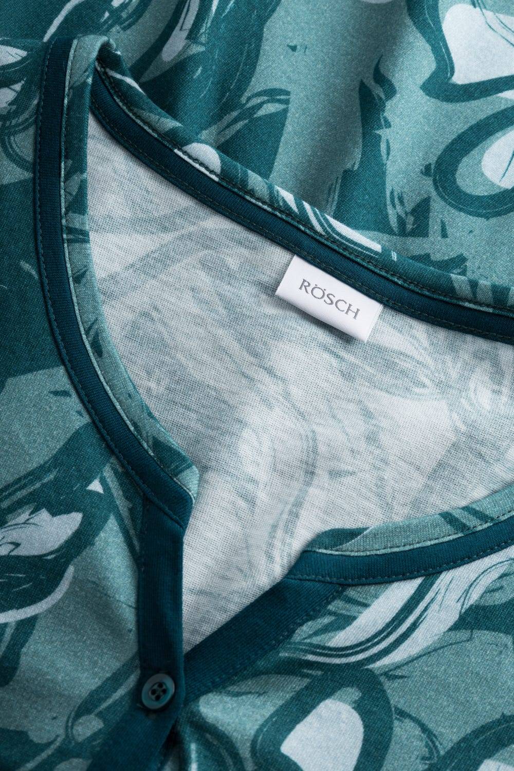 Rösch Pyjama mit Blumenmuster Petrol 100% Baumwolle Verkauf