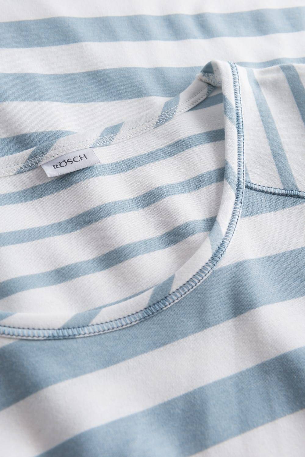 Rösch Nachtkleid im Ringel-Mustermix angerauht Hellblau 100% Baumwolle Meist gekauft