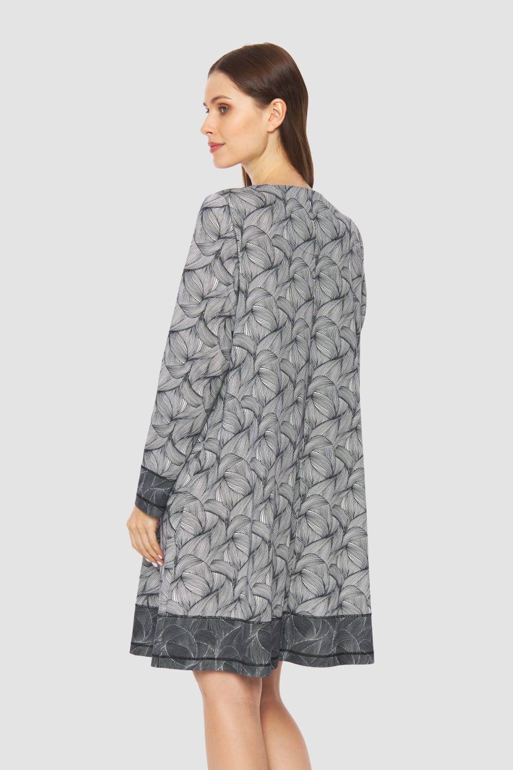 Rösch Nachtkleid im Mustermix A-Linie Baumwolle/Modal Große Größen bis 54 Online