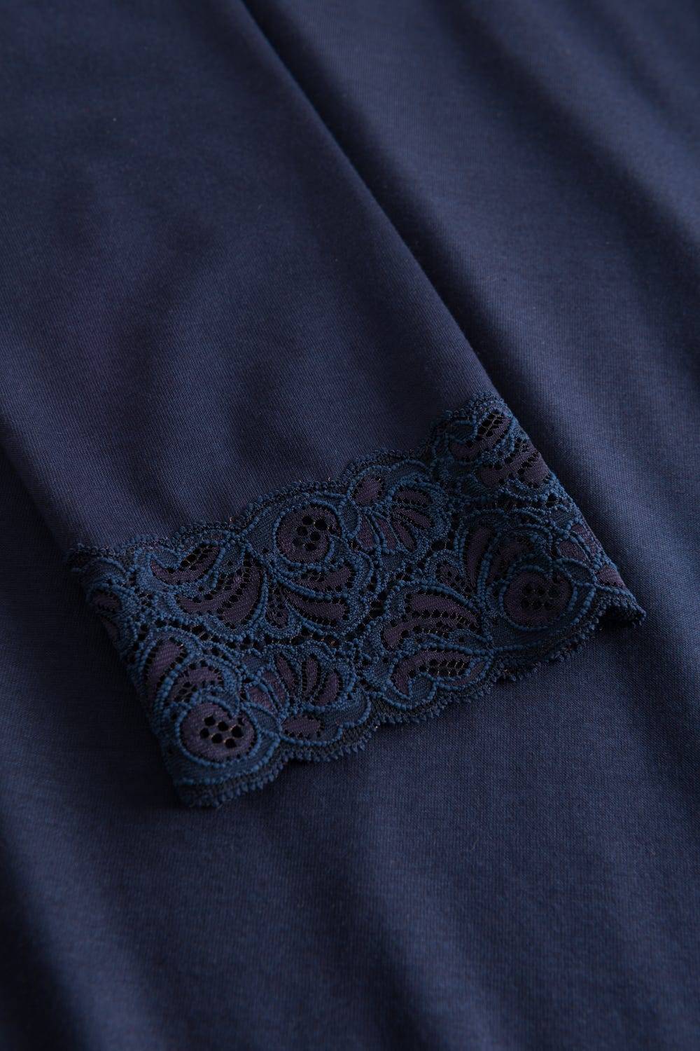 Rösch Nachthemd mit Spitzendetails Dunkelblau Baumwolle/Modal Outlet