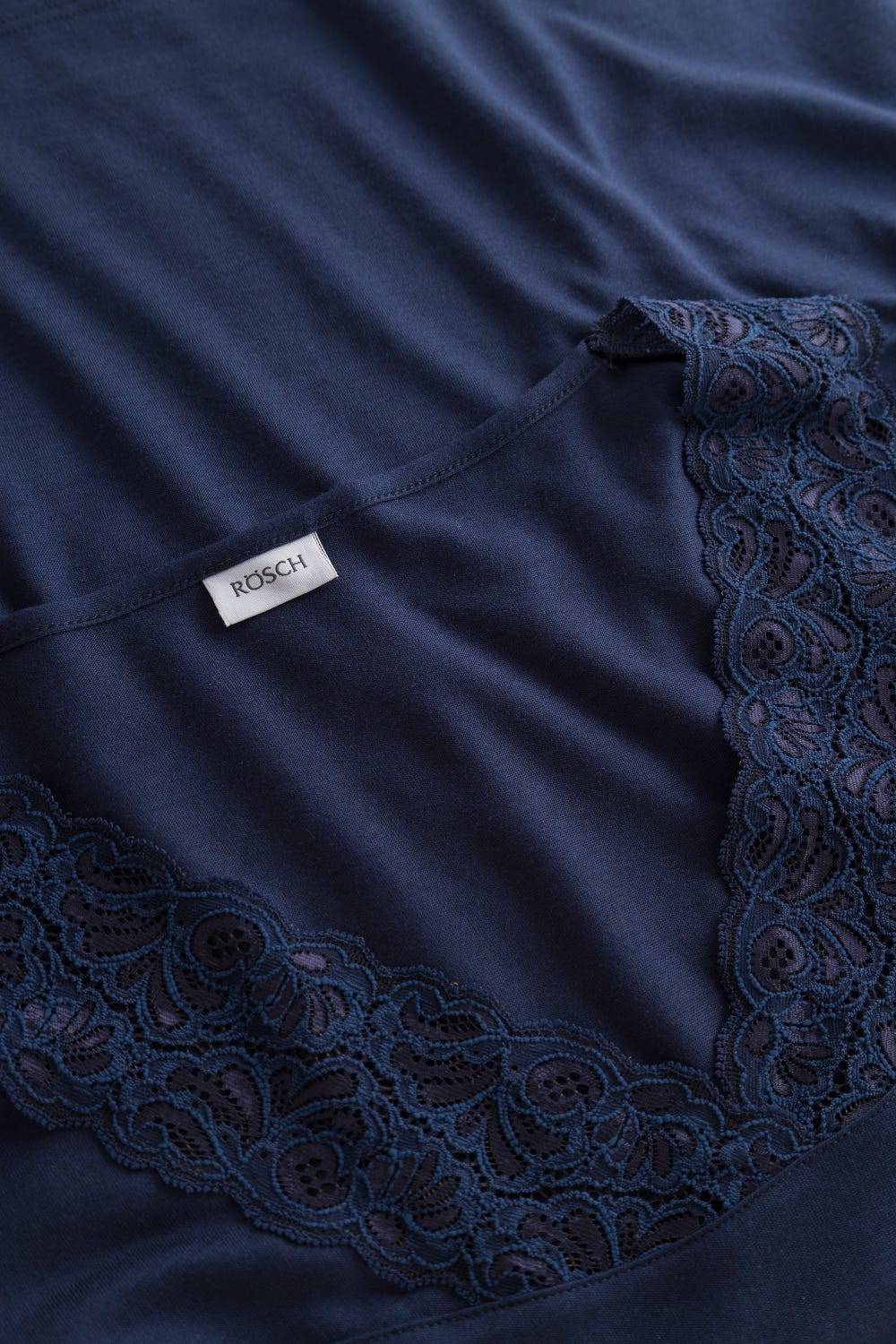 Rösch Pyjama mit Spitzendetails Dunkelblau Baumwolle/Modal Auslauf