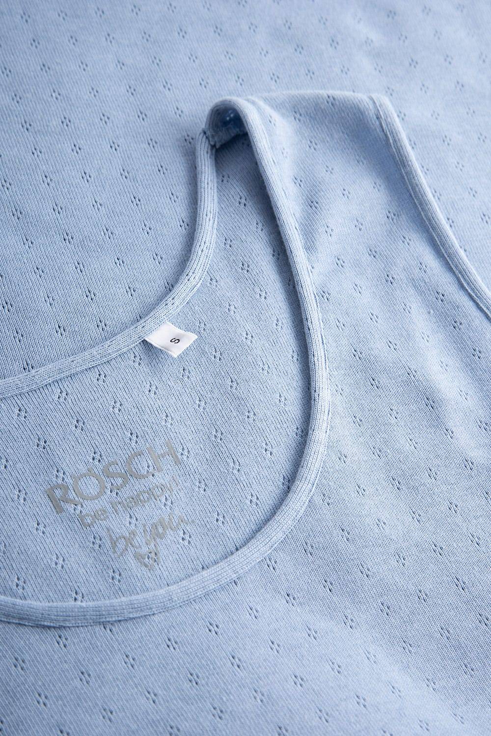 Rösch Pyjama-Top aus Ajour Feinstrick Hellblau Ärmellos Mix &amp; Match 100% Baumwolle Angebote