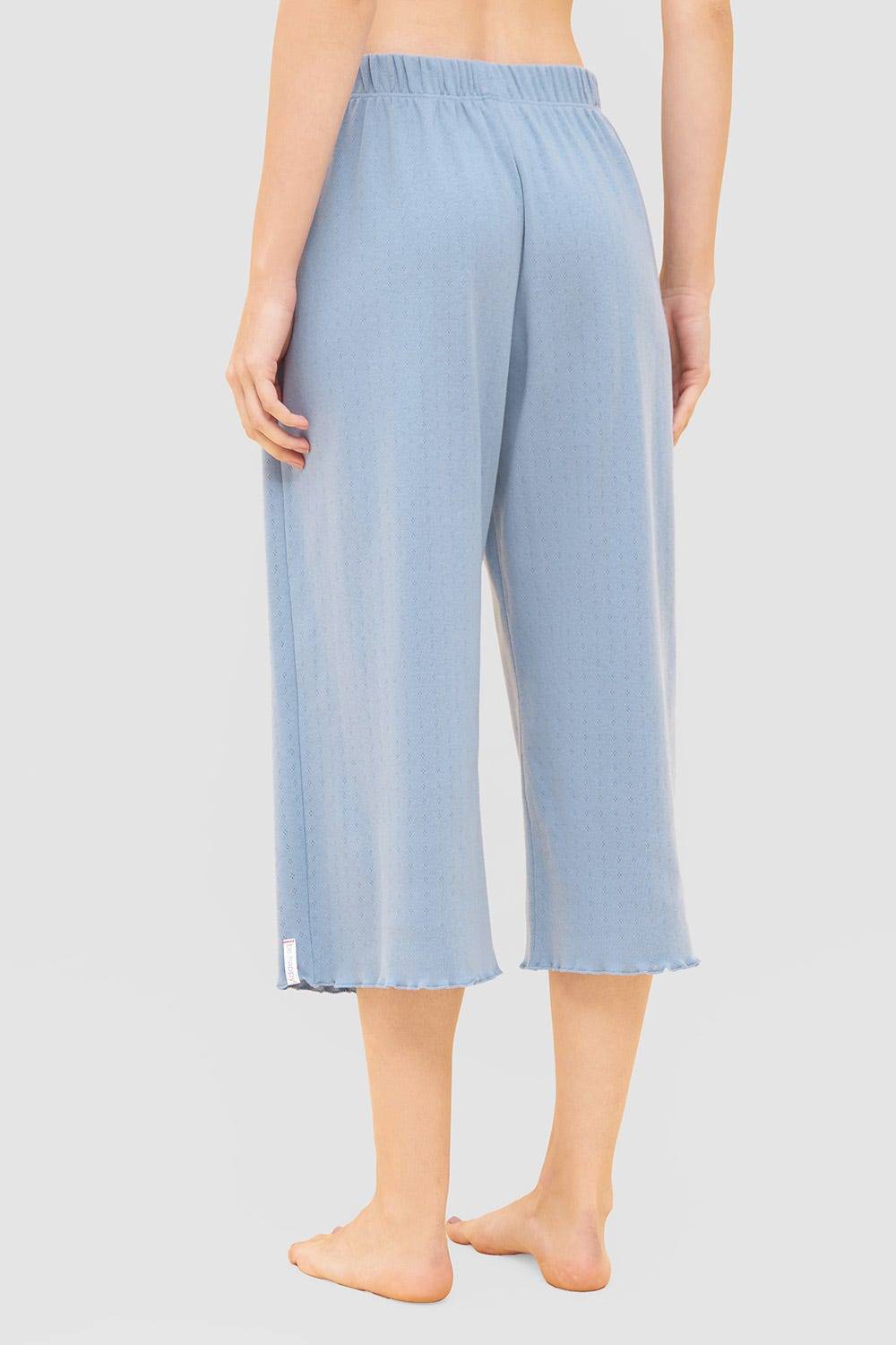Rösch Pyjama-Hose aus Ajour Feinstrick Hellblau Mix &amp; Match 100% Baumwolle Hotsell