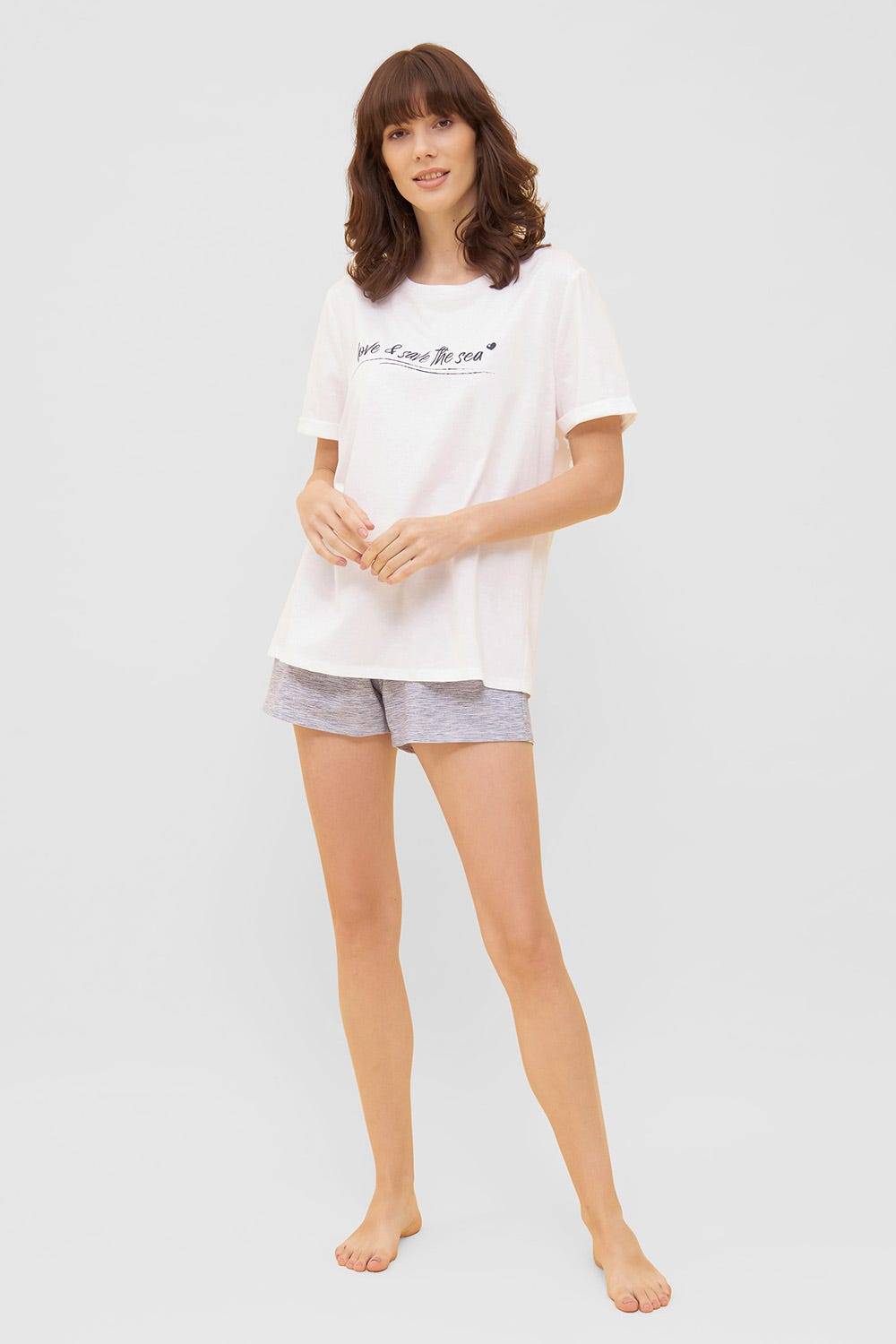 Rösch T-Shirt mit Schriftzug &quot;love &amp; save the sea&quot; Mix &amp; Match 100% Bio-Baumwolle im Angebot