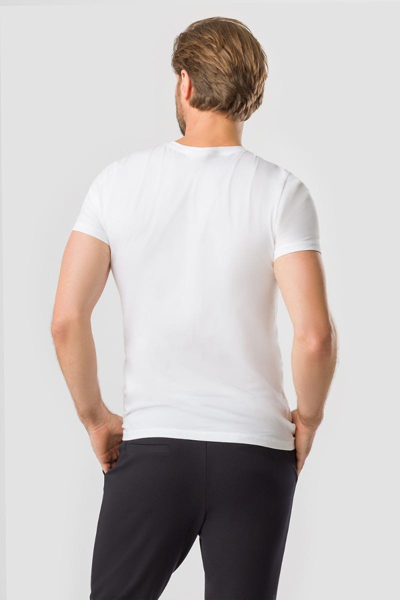Rösch Herren Basic T-Shirt mit Rundhals Klassisch Baumwolle/Elasthan Günstiger Verkauf