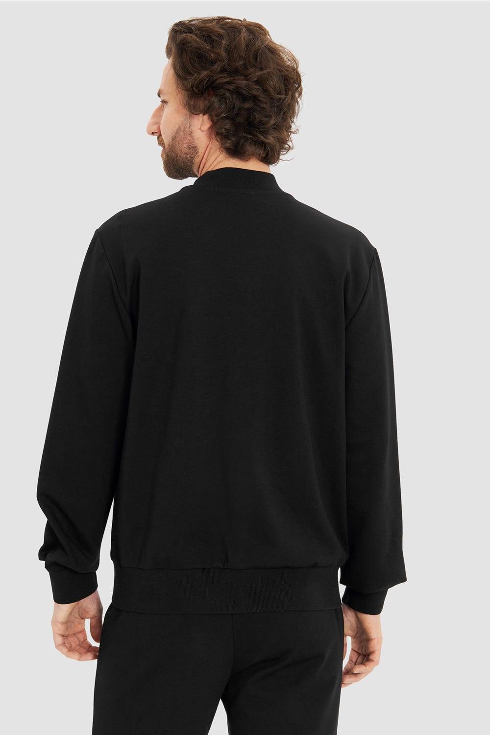 Rösch Herren Loungejacke Blouson College-Style Lässig Materialmix Fabrikverkauf