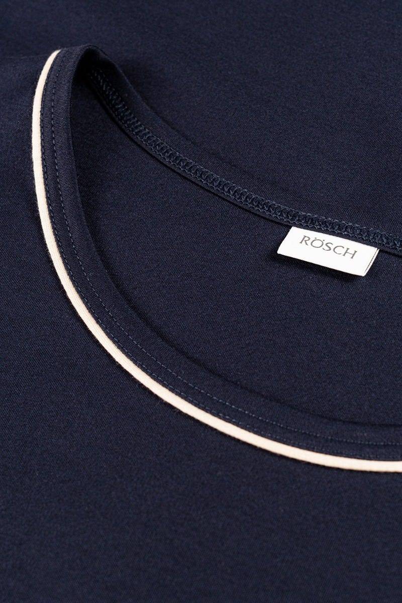 Rösch Herren Kurzer Pyjama mit Minimalprint Blau Bermuda 100% Baumwolle Auslauf