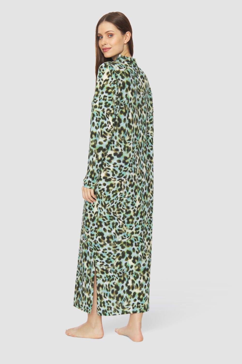 Rösch Nachtkleid im bunten Leo-Druck Baumwolle/Modal im Angebot
