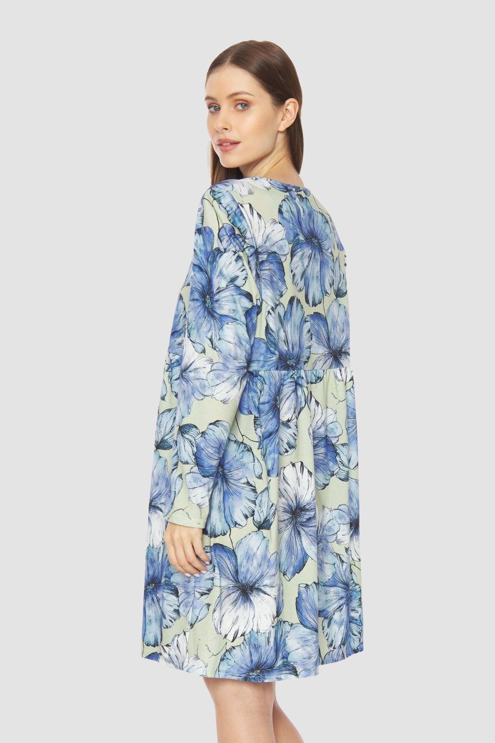Rösch Nachthemd mit Stufenlook Hellblau 100% Baumwolle Meist gekauft