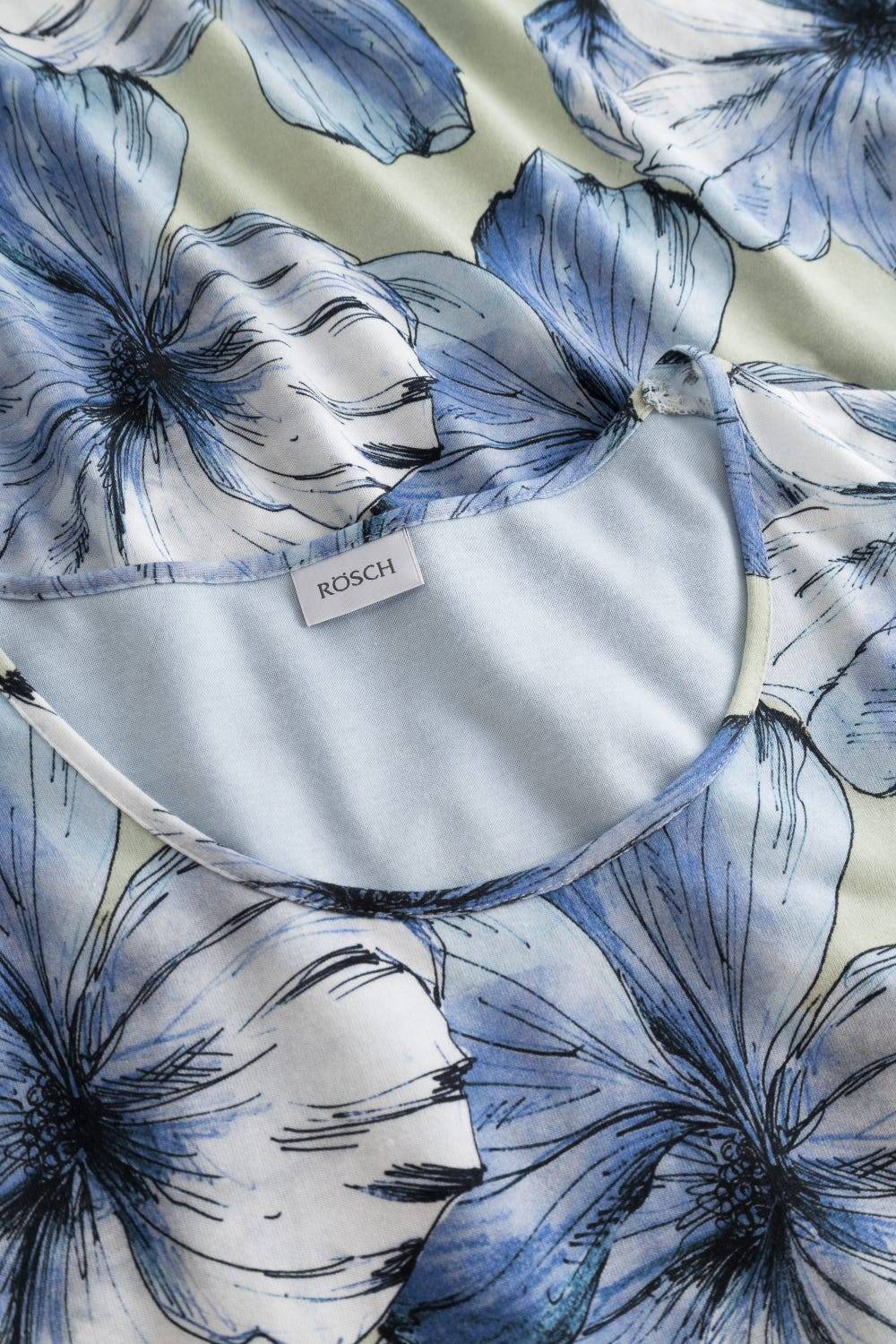 Rösch Nachthemd mit Stufenlook Hellblau 100% Baumwolle Meist gekauft
