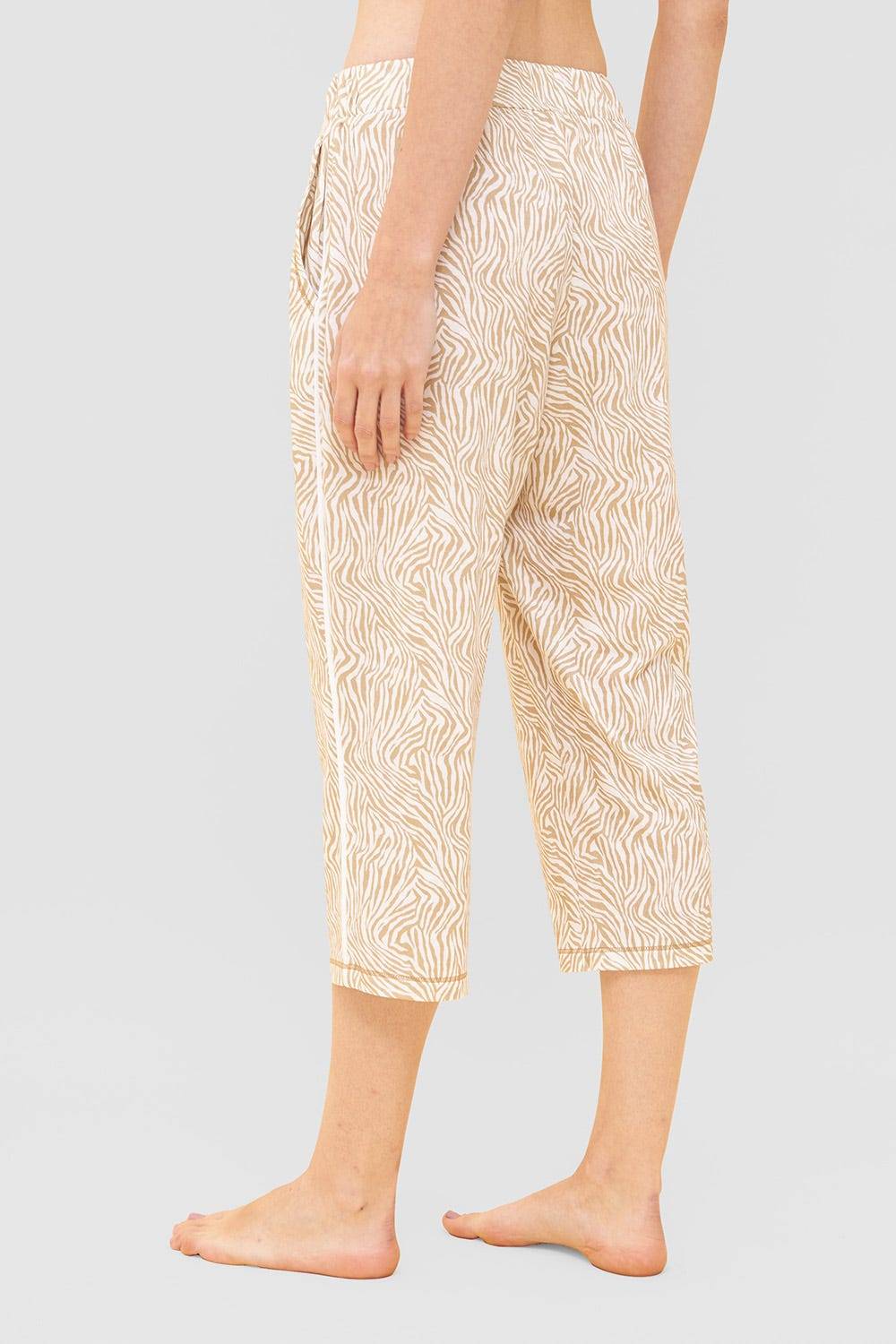 Rösch Hose im Zebra-Druck Beige Paspel Ziernähte Mix &amp; Match Baumwolle/Modal Großer Ausverkauf
