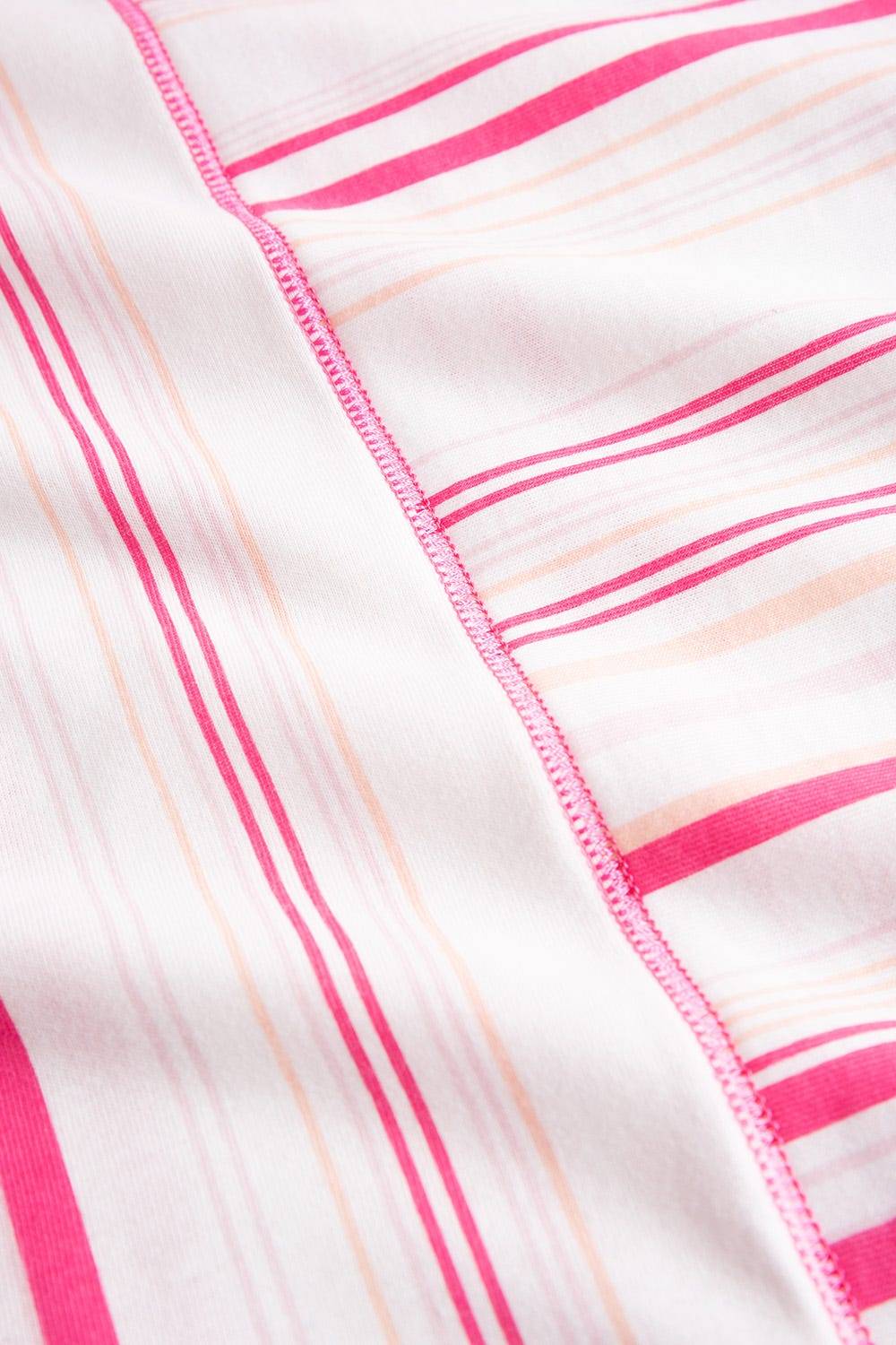 Rösch Nachthemd im rosa Streifendruck V-Ausschnitt Ziernähte 100% Baumwolle Online