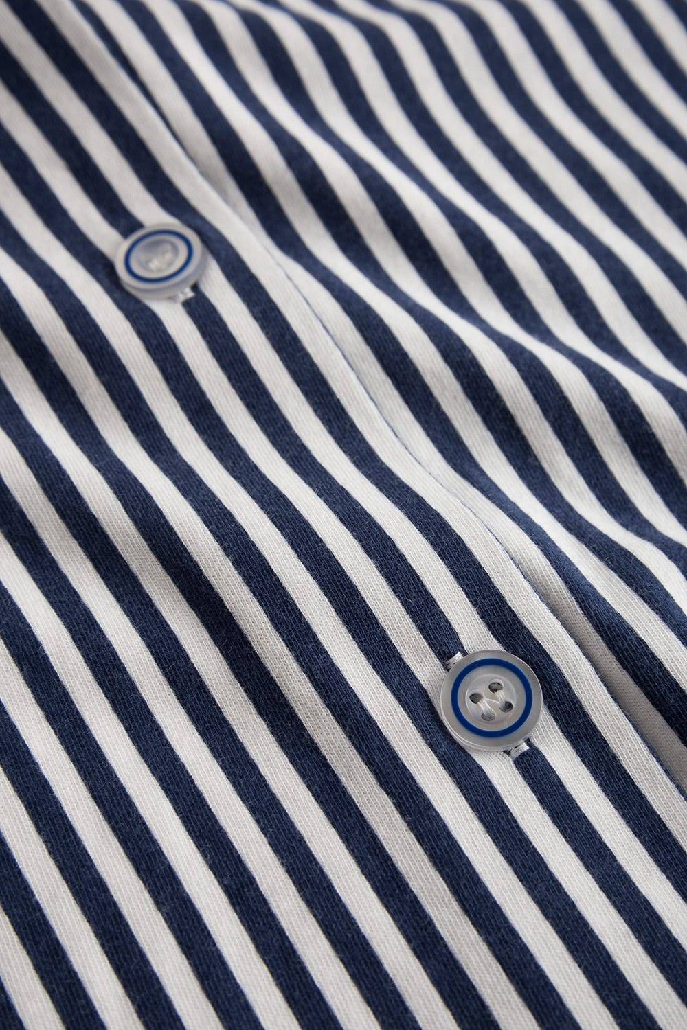 Rösch Pyjama im Streifendruck Herrenhemd-Stil Bermuda Knopfleiste 100% Baumwolle Hotsell