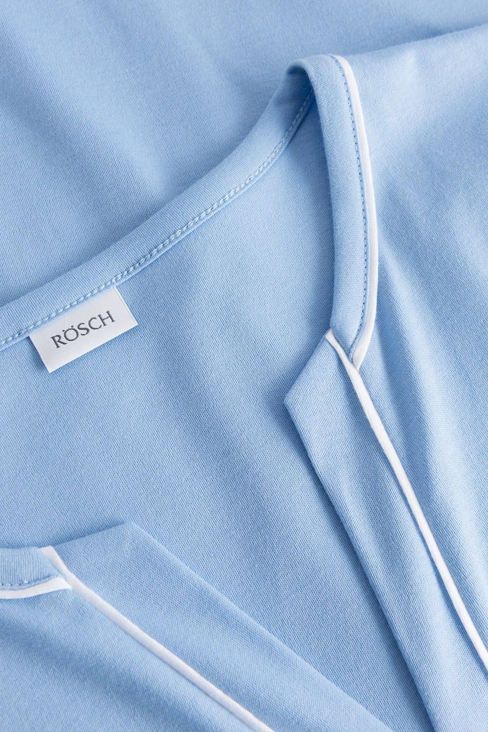 Rösch Nachthemd im Kimono-Stil Paspeln Halbarm 100% Baumwolle im Angebot
