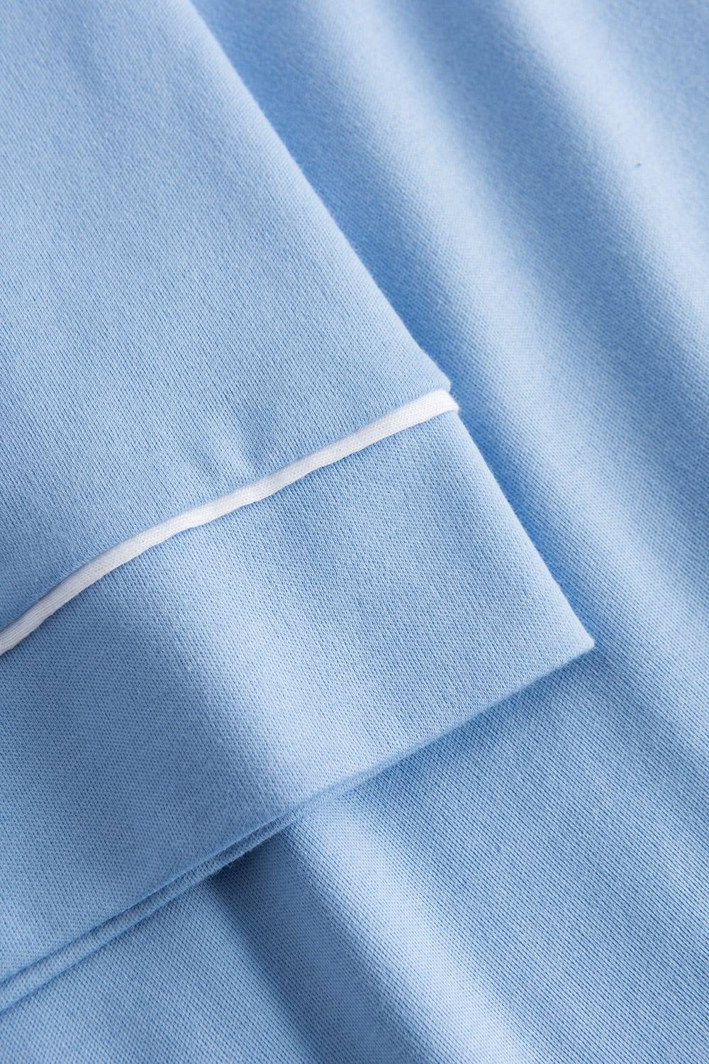 Rösch Nachthemd im Kimono-Stil Paspeln Halbarm 100% Baumwolle im Angebot
