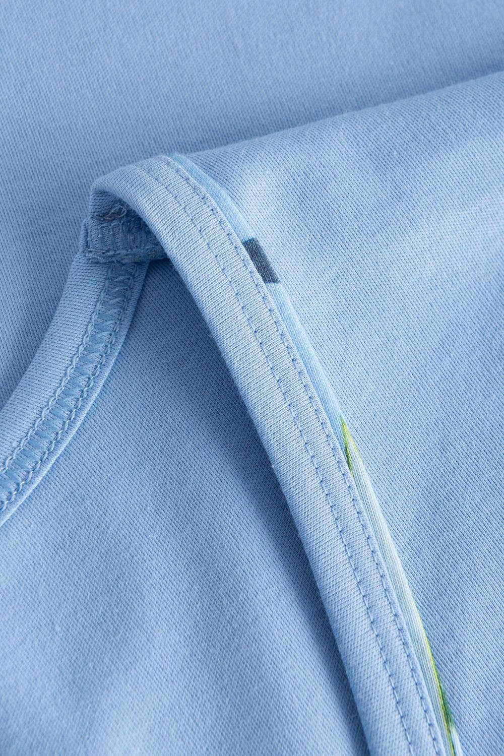 Rösch Pyjama mit tropischem Palmen-Druck 3/4-Hose Paspel Baumwolle/Modal Fabrikverkauf
