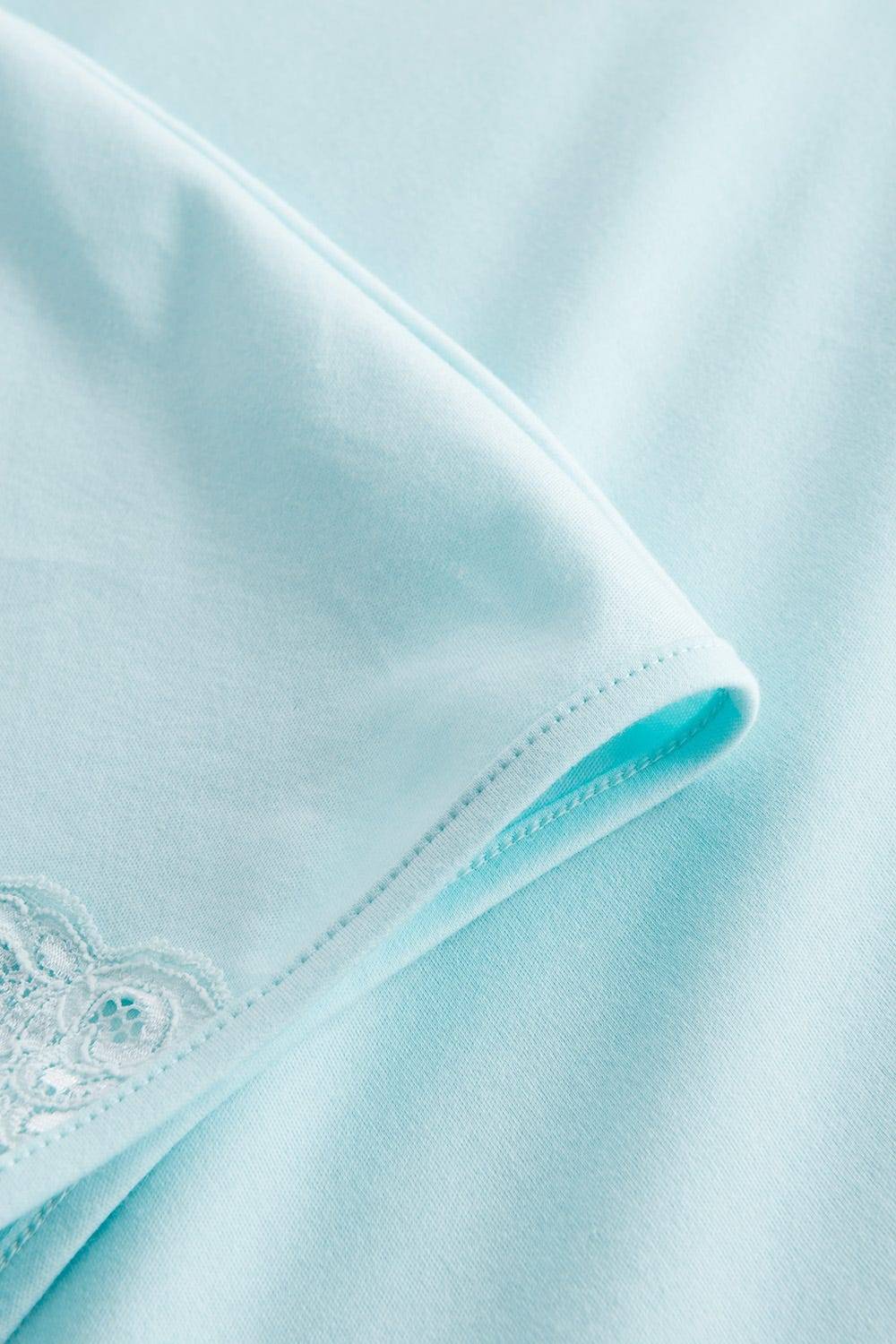 Rösch Pyjama mit feinen Spitzendetails Uni Elegant 100% Baumwolle Verkauf