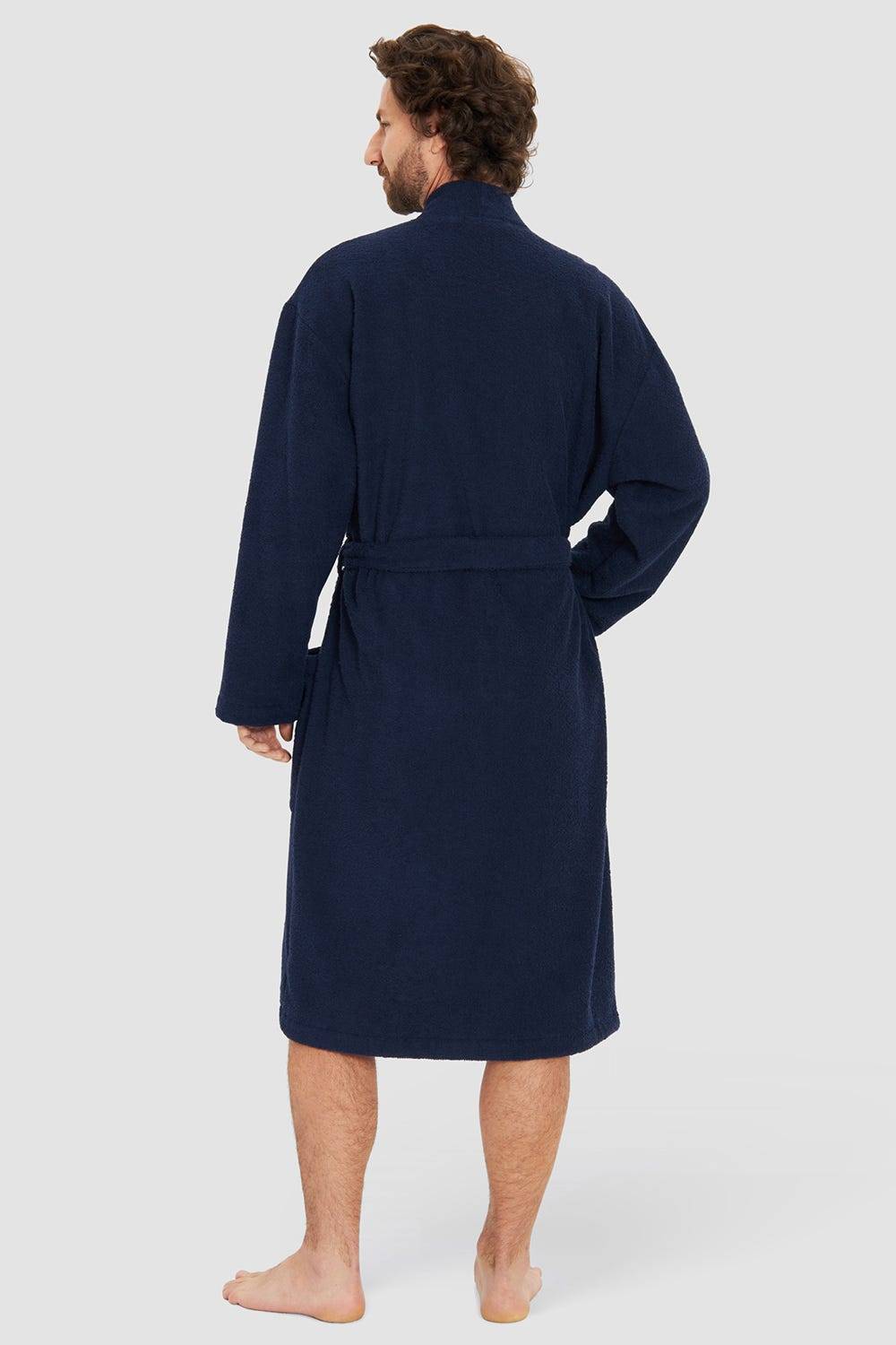 Rösch Herren Bademantel aus Frottee Midi Baumwolle/Polyester Fabrikverkauf