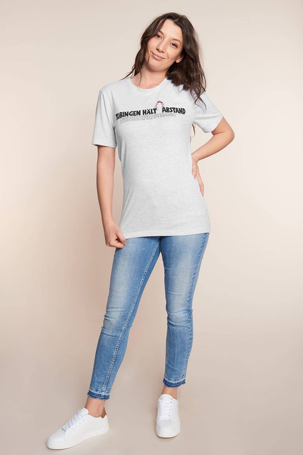 Rösch Charity-Shirt, Limitiertes T-Shirt mit Motivdruck - &quot;Tübingen hält Abstand&quot; Blitzverkäufe