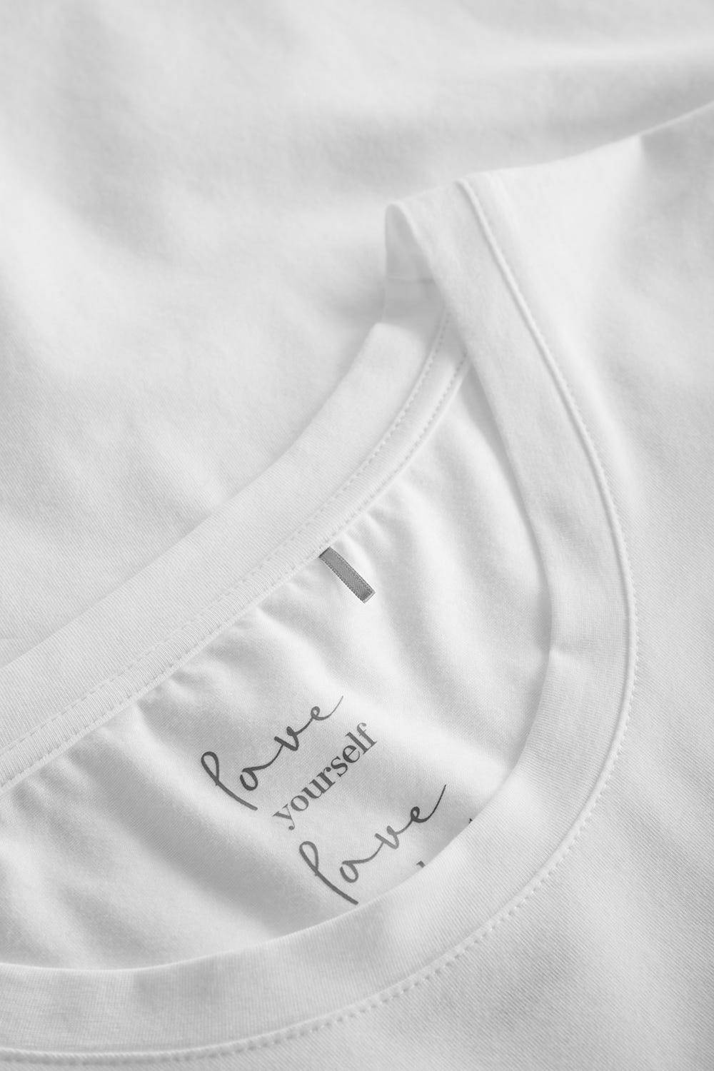 Rösch Basic T-Shirt Weiß Uni Stickereidetail Bio-Baumwolle/Elasthan thx Verkauf