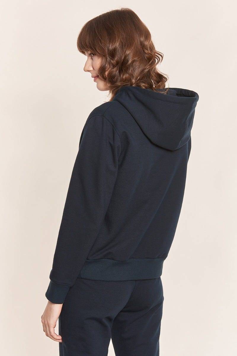 Rösch Sweatjacke mit Logodetail Navyblau Hoodie lässig Baumwolle/Elasthan Rösch thx Angebote