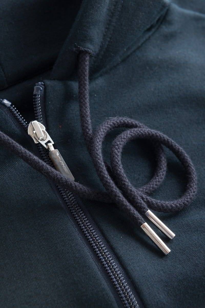 Rösch Sweatjacke mit Logodetail Navyblau Hoodie lässig Baumwolle/Elasthan Rösch thx Angebote