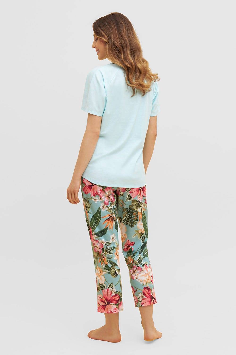 Rösch Pyjama mit tropischem Druck 7/8-Hose Raglan Baumwolle/Modal Meist gekauft