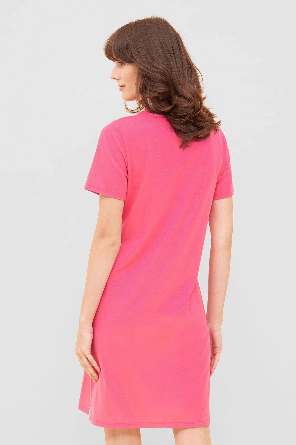Rösch Nachthemd mit Schriftzug &quot;Think Happy&quot; Pink Kurzarm 100% Baumwolle Blitzverkäufe
