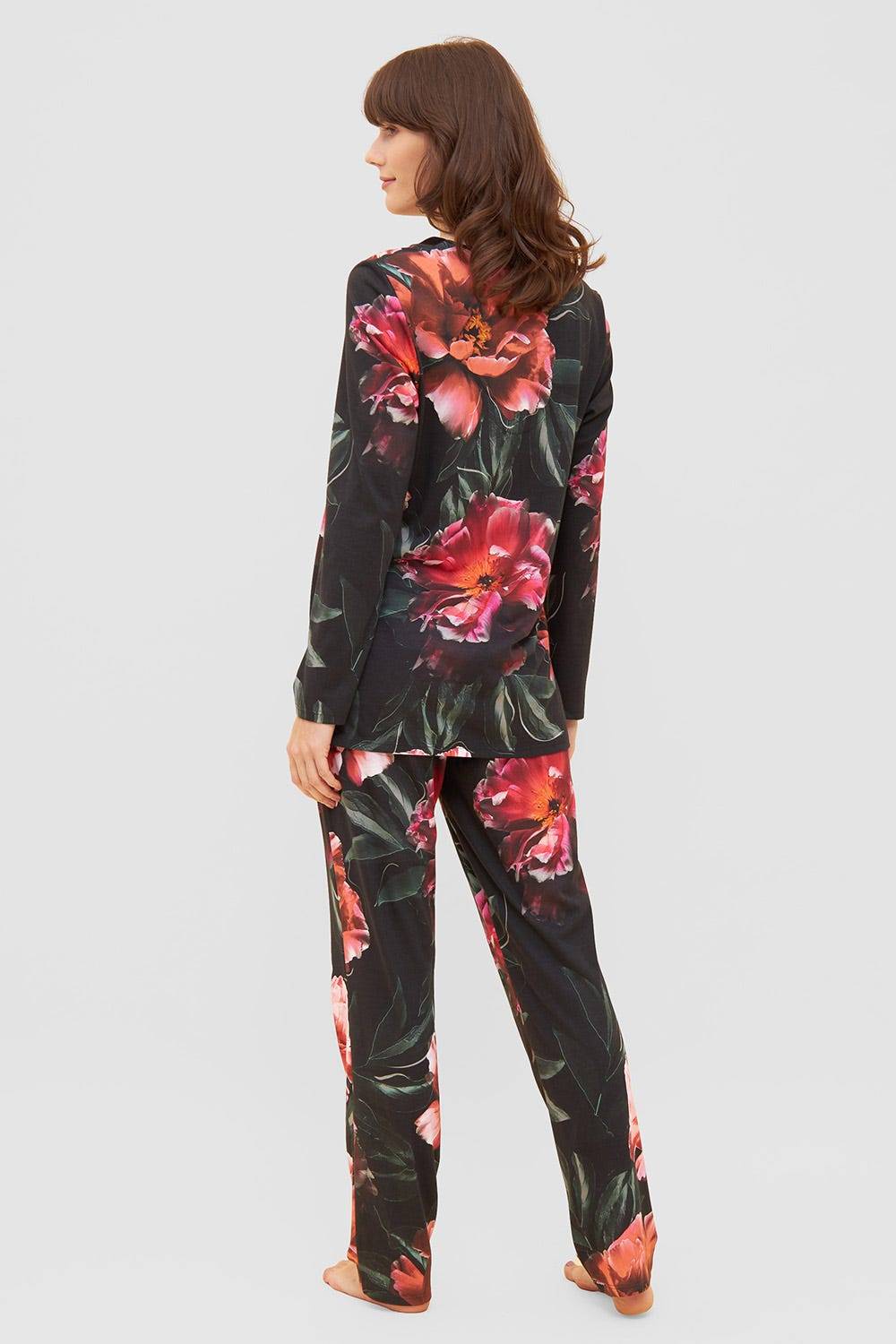 Rösch Pyjama im eleganten Blumendruck V-Ausschnitt Baumwolle/Modal Hotsell