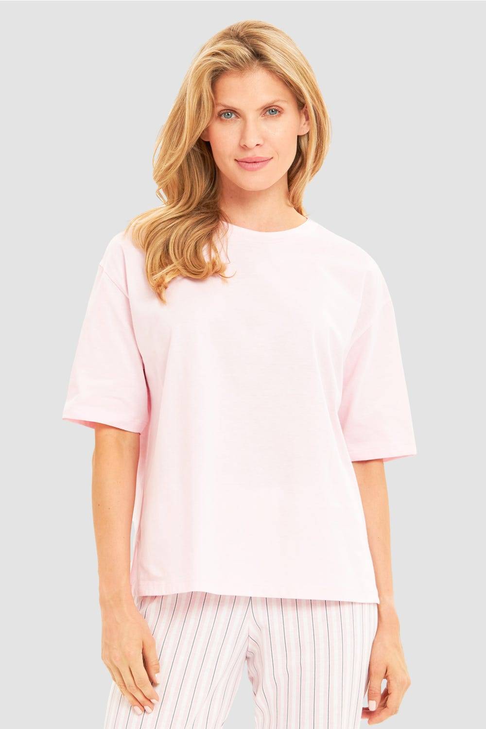 Rösch Basic Pyjamashirt Kurzarm im sportiven Look
