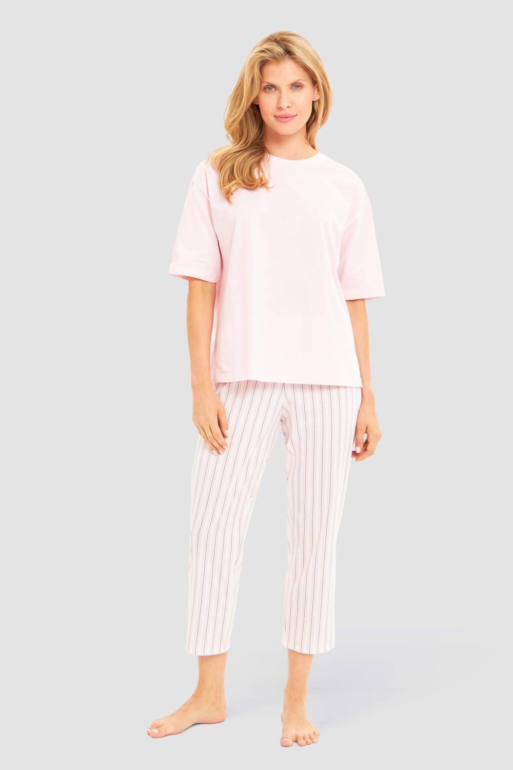 Rösch Basic Pyjamashirt Kurzarm im sportiven Look Blitzverkäufe