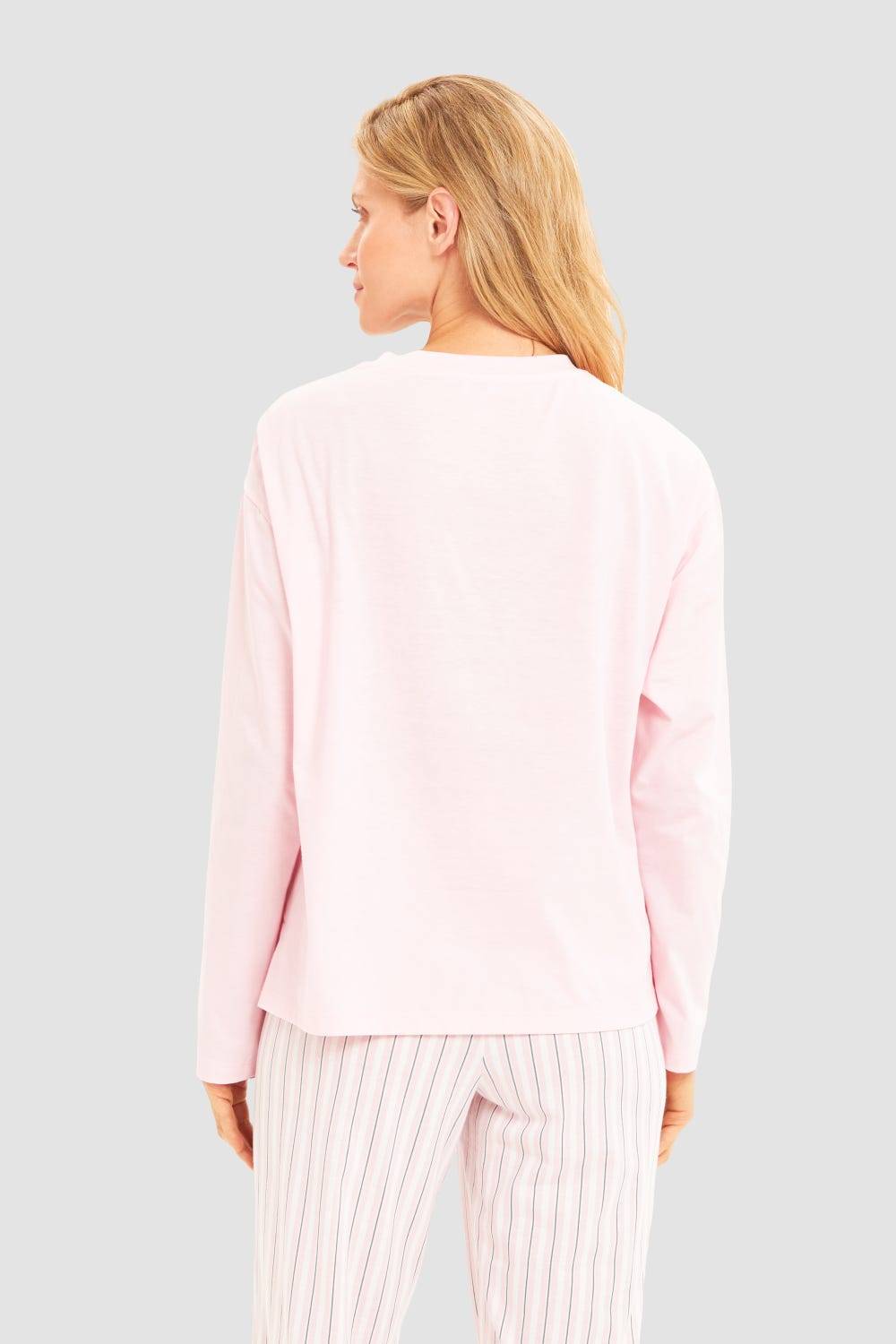 Rösch Basic Pyjamashirt Langarm im sportiven Look Outlet