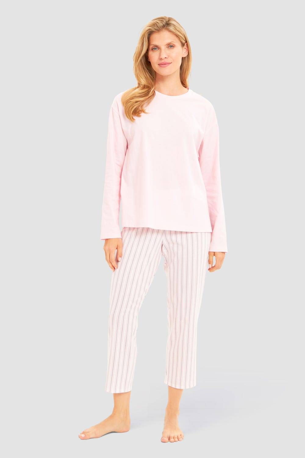 Rösch Basic Pyjamashirt Langarm im sportiven Look Outlet