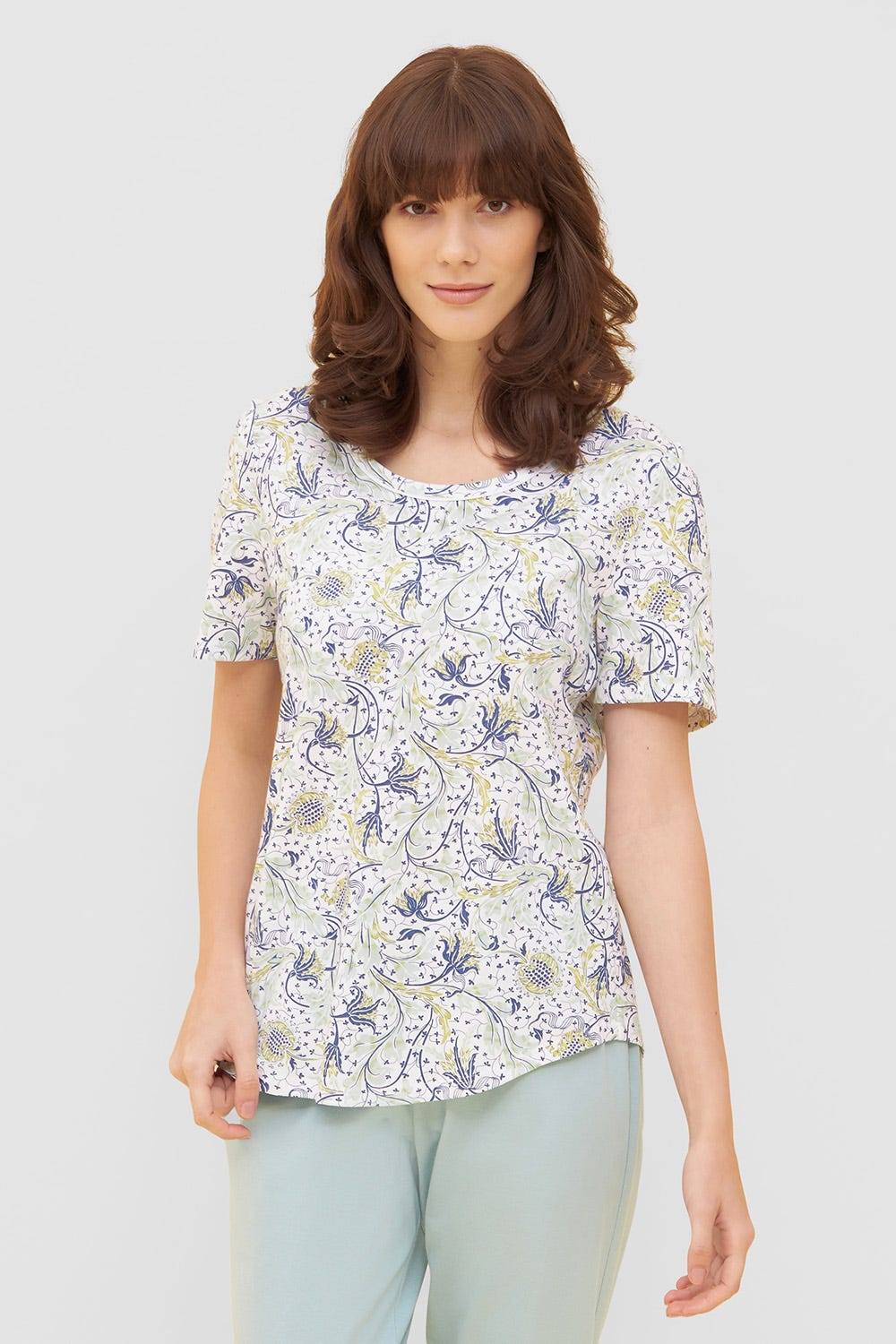 Rösch Basic T-Shirt Kurzarm im floralen Ornament-Print Mix &amp; Match 1884807