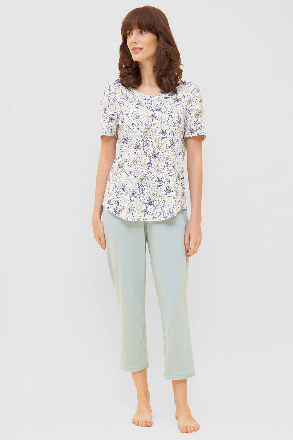 Rösch Basic T-Shirt Kurzarm im floralen Ornament-Print Mix &amp; Match 1884807 Fabrikverkauf