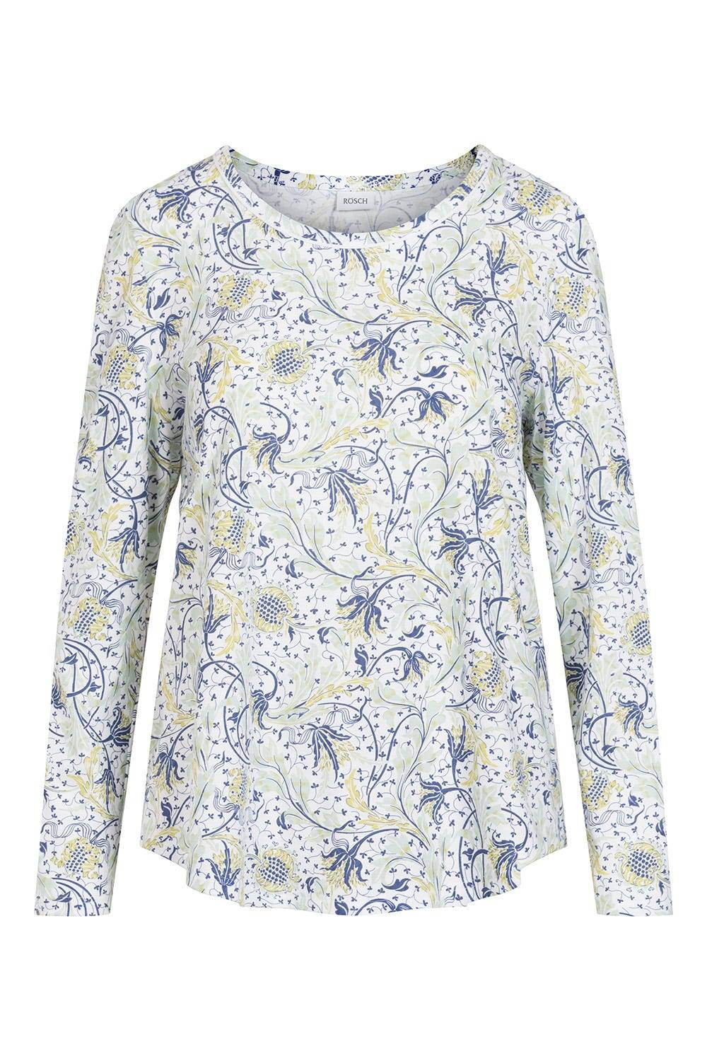 Rösch Basic Pyjamashirt Langarm im floralen Ornament-Print Mix &amp; Match 1884806 Meist gekauft