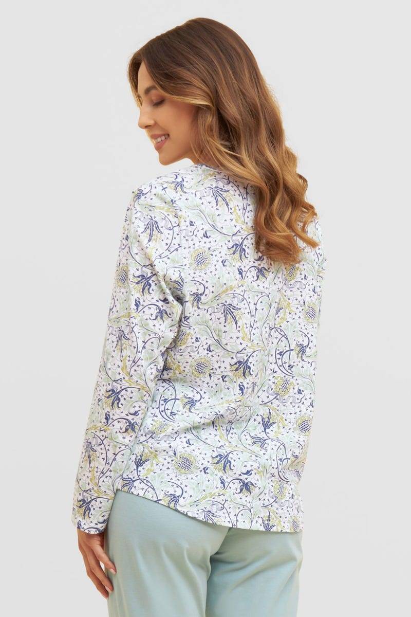 Rösch Basic Pyjamashirt Langarm im floralen Ornament-Print Mix &amp; Match 1884806 Meist gekauft