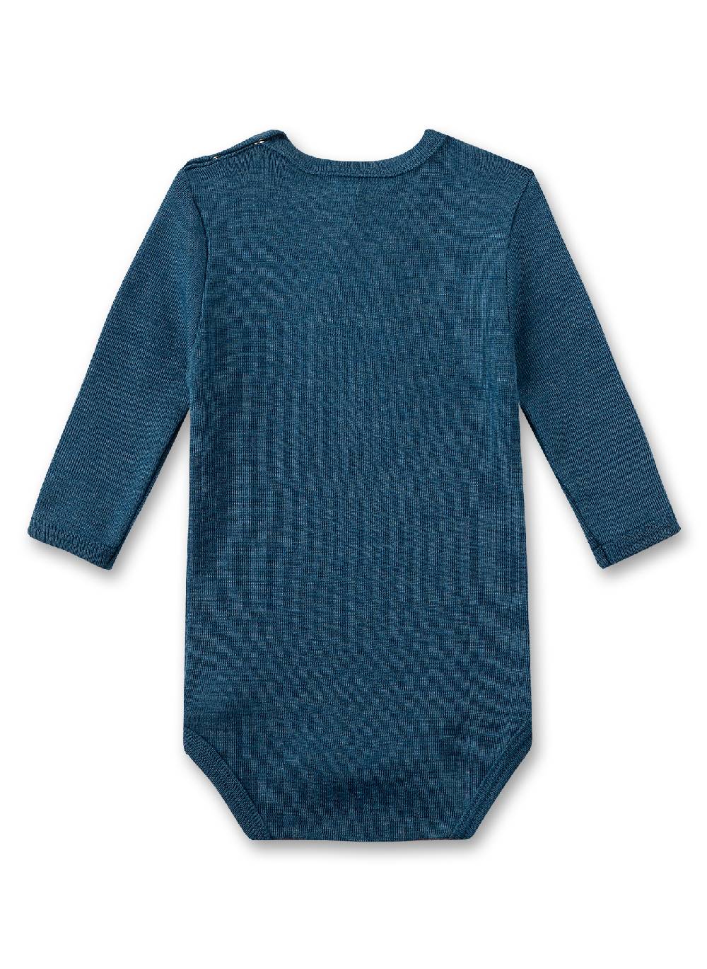 Sanetta Body langarm Blau aus Merinowolle & Seide Fabrikverkauf